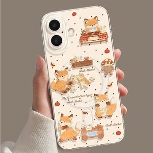 Magnetic Cute Fox Pattern Clear iPhone 17 ProMax case
